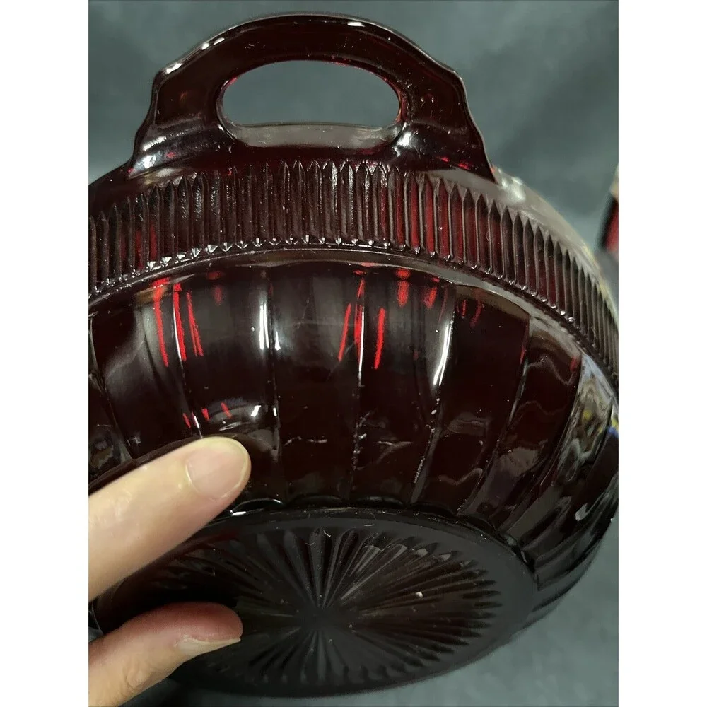 VTG Anchor Hocking Coronation Royal Ruby ‎ Master Bowl & Berry Bowls 6pc Set
